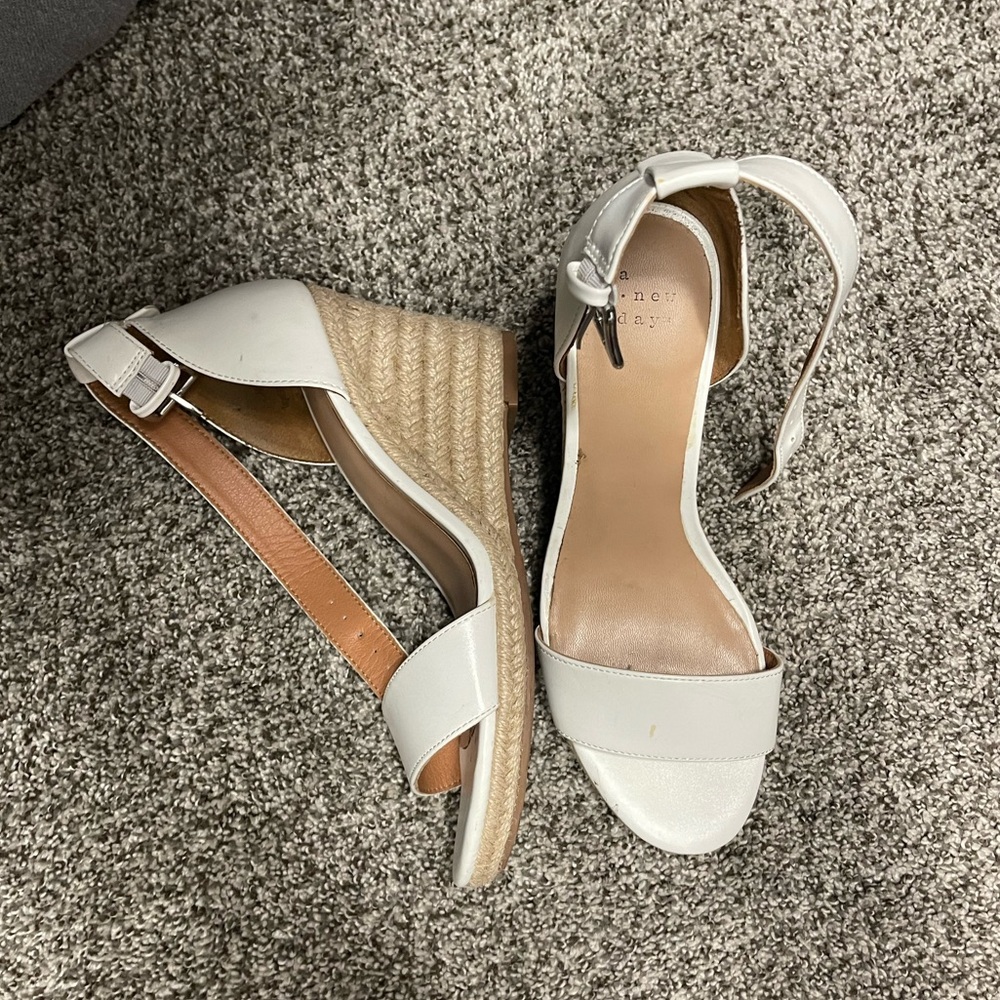 Open toe leather (faux) espadrilles